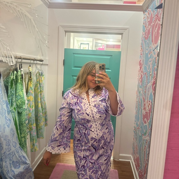 Lilly Pulitzer Shealyn 3/4 Sleeve Stretch Maxi Caftan - Picture 2 of 5